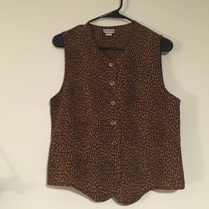 Silk leopard print vest/tank